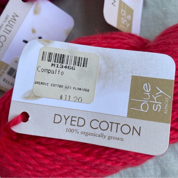 Lot of 3 Blue Sky Alpacas pink dyed cotton multi cotton yarn skeins hanks - Picture 7 of 7